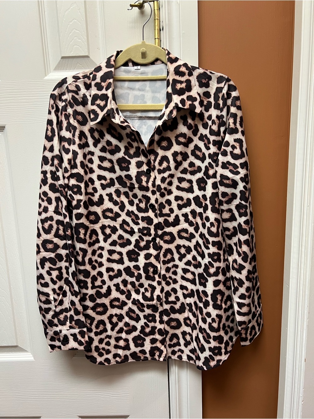Leopard-Print Button Front Jacket in Pink and Black
